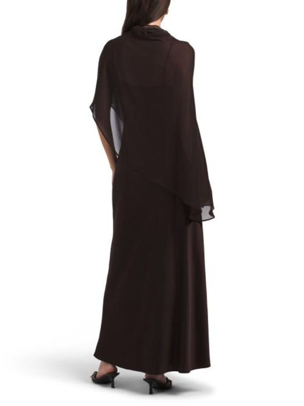 RACHEL ZOE Draped Cape Satin Gown - Picture 2 of 5